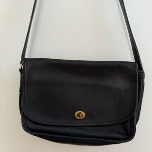 Vintage Coach Navy Leather Crossbody